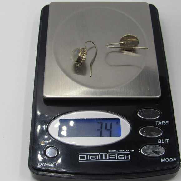 Sterling Silver Rustic Unknown Material Earrings - Picture 6 of 6